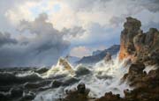 a storm at sea on the norwegian coast